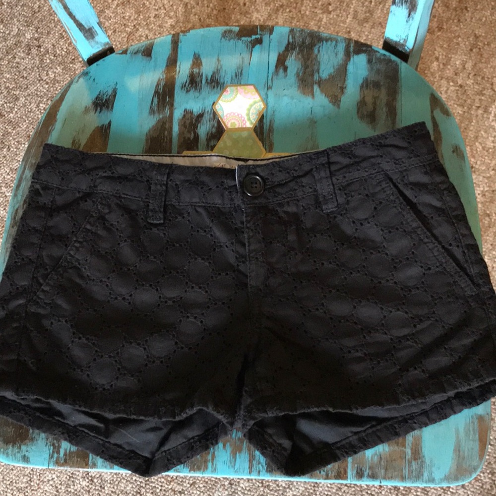Black patterned shorts